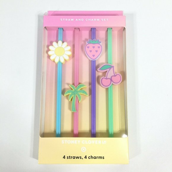 Stoney Clover Lane X Target Straws And Charms Set 4 Straws 4 Charms Multicolor - Picture 4 of 4